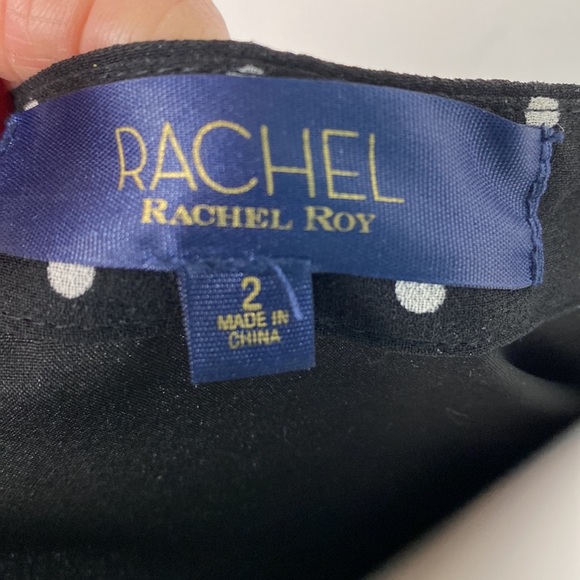 Rachel Roy polka dot dress with sheer sleeves a ruffle detail. - Picture 6 of 7